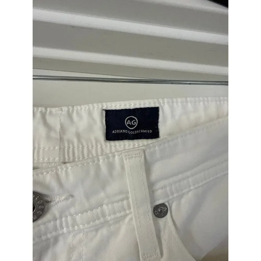 AG Adriano Goldschmied Men’s The Protégé Straight Leg White Jeans Sz 31x34  EUC